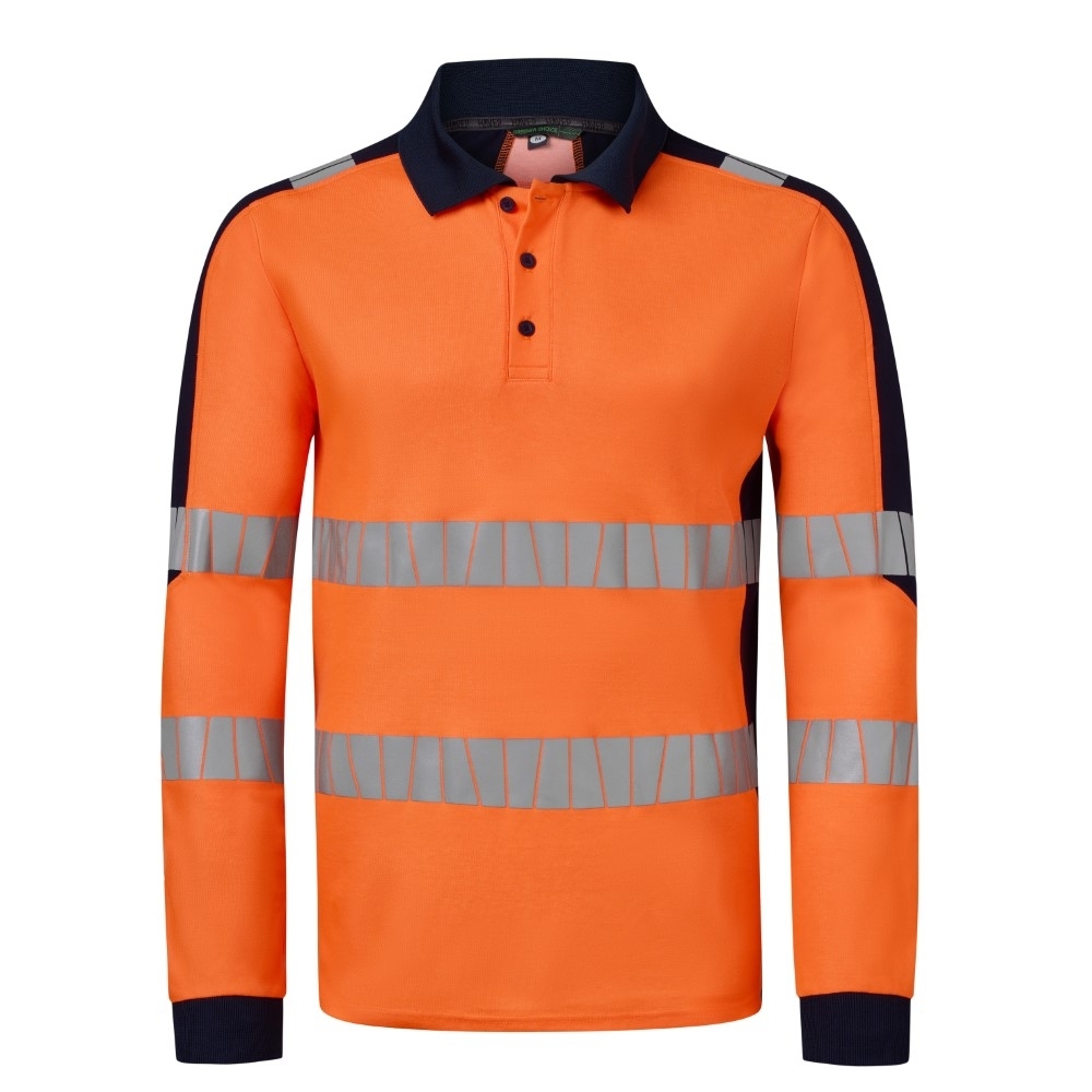 Polo HAVEP® High Visibility+ | 10079 | warn orange/marineblau | Gr:L