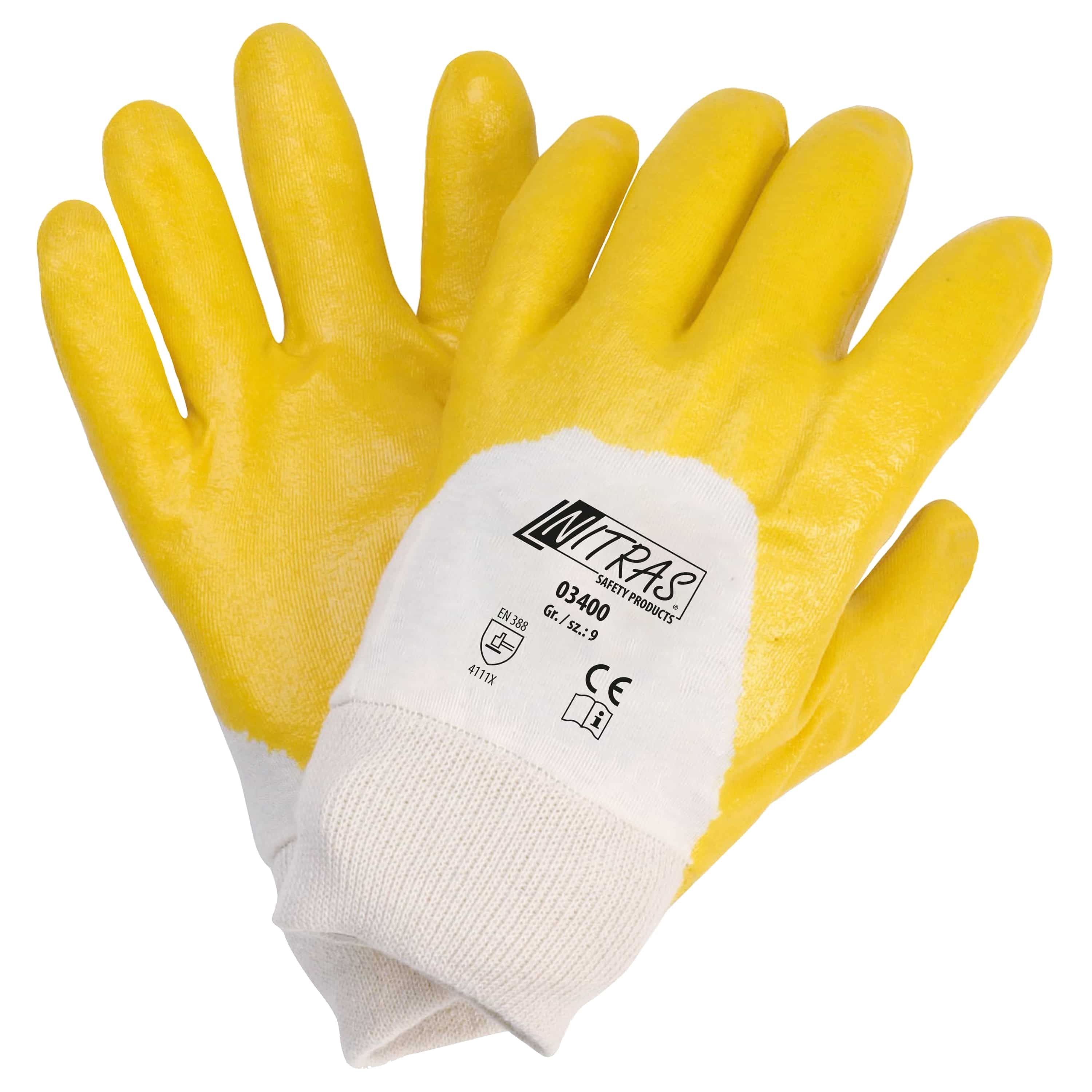 Nitril Handschuhe gelb Strickbund "AS"