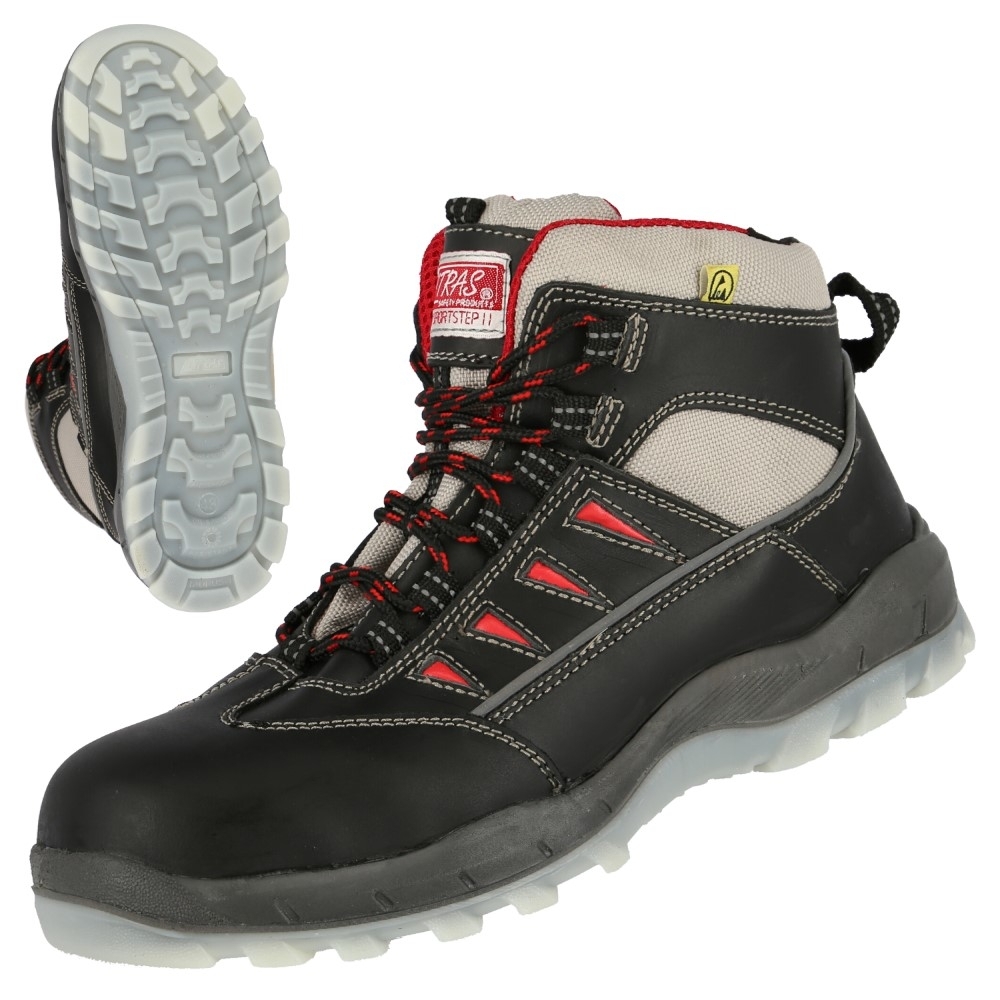 NITRAS SPORT STEP MID, S3 Sicherheitsstiefel, halbhoch, schwarz, EN ISO 20345, EN 61340-4-3, DGUV Regel 112-191